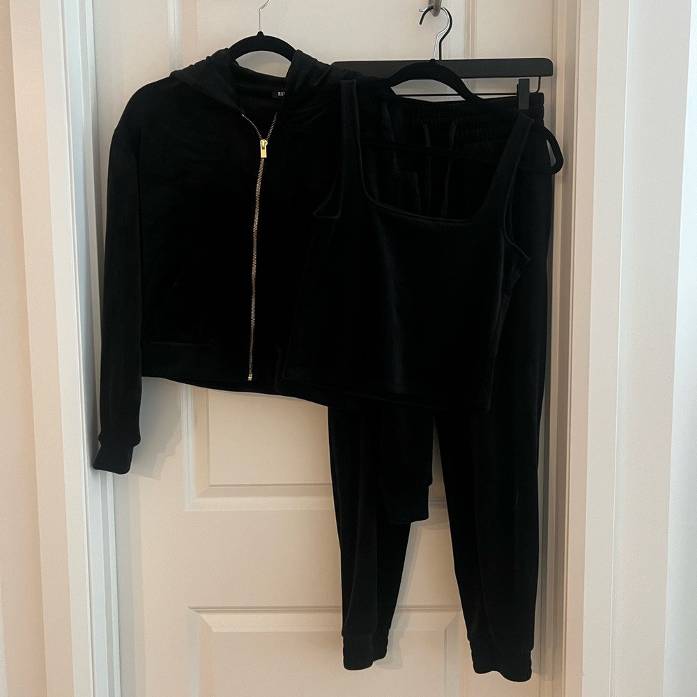 Express Velour 3 Piece Tracksuit Set